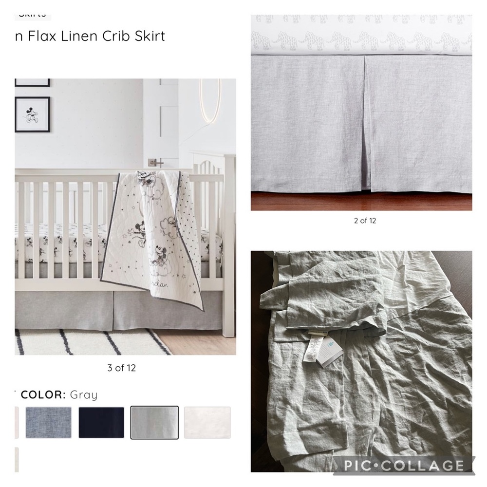 Pottery Barn Kid linen crib skirt